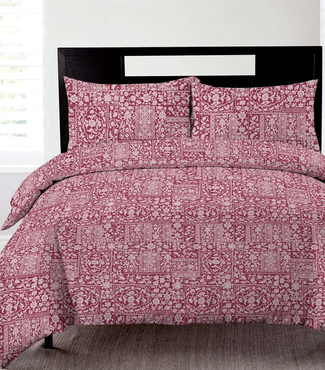 5-PC Printed Comforter Set Floral Block - Hanliway