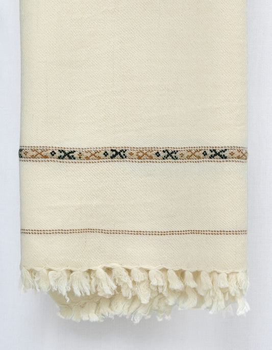 Woolen Shawl Cream - Hanliway
